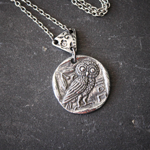 Buy Athena Owl Necklace Ancient Greek Coin Reproduction Greek Mythology  Symbol of Wisdom Hibou Chouette Online in India - Etsy